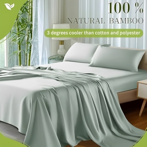 ชุดเครื่องนอนไม้ไผ่ cloudland 400 TC แผ่นเตียงไม้ไผ่4ชิ้นนุ่มเย็นชุดผ้าปูที่นอนไม้ไผ่และปลอกผ้านวม - Product Image 2