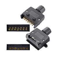 Interface de conversion d'alimentation pour remorque 7 broches de style européen, prise en alliage d'aluminium, connecteur de signalisation pour feux arrière et feux de freinage à 7 trous