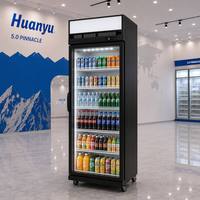 Commerciële Cola Pepsi dranken koelvitrine met hoge efficiëntie, verticale glazen deur, koelkast/vriezer
