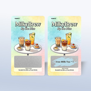 Tarjetas Rasca y Gana Personalizadas al por Mayor, Cupón de Descuento para Té con Leche, con Logotipo Personalizado, Impresión Offset para Promociones Comerciales - Product Image 2