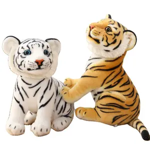 23cm 남여 공용 야생 동물 숲 호랑이 봉제 장난감 어린이를위한 부드러운 아기 인형 베개 PP 면으로 가득 생일 선물