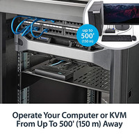 CARATAR ST081822 Extensor KVM IP VGA de 500 pies personalizado - Consola KVM con Host USB/PS/2 - Ethernet CAT5 para múltiples servidores/computadoras en stock