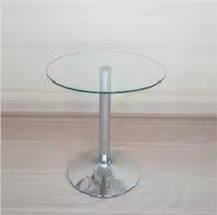 Table Royalty Modern de 48 pouces avec plateau en verre trempé transparent, bord poli, épaisseur 1/4, idéale pour patio ou table basse