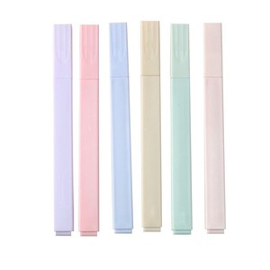 Bview – Lot de 6 surligneurs <span class=keywords><strong>pastel</strong></span> à pointe oblique, protection oculaire, marqueurs fluorescents pour l'étude et le bureau - Product Image 3