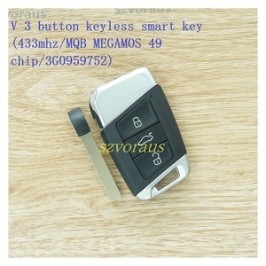 Chất lượng cao V 3 nút Keyless chìa khóa thông minh (433MHz/mqb megamos 49 chip/3g0959752) cho Volkswagen Passat variante B8 - Product Image 3