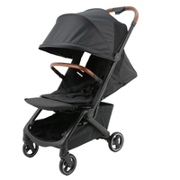 Poussette de luxe de haute qualité à 3 plis en alliage d'aluminium et cadre en tissu, poussette légère pour voyages, utilisation en avion, vente chaude