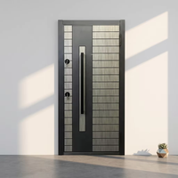 Porte de sécurité antivol de style turc moderne Leadowvin - Manuelle, en acier inoxydable thermolaqué pour projets de villas et de mosquées