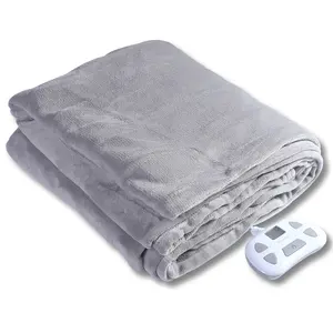 2023 Hot Sale Custom Size Double Sided Flannel Fleece Electric Blanket Electric Heated Blanket Machine Washable