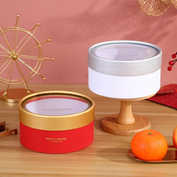 Boîtes à dessert haut de gamme biodégradables personnalisées Tubes ronds en papier d'emballage de gâteau de qualité alimentaire avec conception de fenêtre pour bouteilles de vin