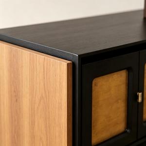 Comodino Moderno Impilabile in Legno Massello Ecologico e Durevole, Stile Credenza per Camera da Letto e Hotel - Product Image 3
