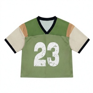 2026 Green V-<b>Neck</b> Soccer Jersey Short Sleeve Number 23 Sublimated Print Quick Dry Polyester American Football <b>Fan</b> Jersey - Product Image 1