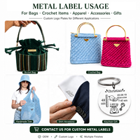 Étiquette en métal en acier inoxydable personnalisée à coudre, logo, breloque, petite plaque pour vêtements de mode, bijoux et accessoires