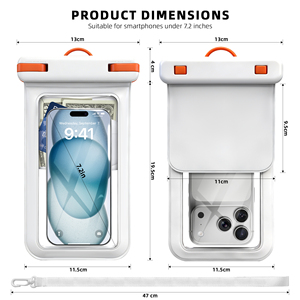 <span class=keywords><strong>Pochette</strong></span> double en PVC personnalisée, 7,2 pouces, étanche, pour téléphone portable, étui universel pour téléphone portable, étanche pour la natation, la plongée, la plage - Product Image 5