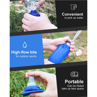 MARLOAR Gourde de course 500 ml bleue, lot de 2, bouteilles d'eau souples pliables pour la course à pied, le trail, la randonnée, sans BPA