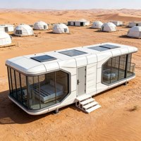 Casa Contenedor Móvil de Aluminio Impermeable Tipo Cápsula Espacial Prefabricada de Lujo, 2 Recámaras, para Hotel, Villa o Apartamento