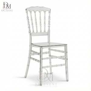 Clear Polycarbonate Napoleon <b>Chair</b> Crystal Look Lightweight Durable for Wedding Reception and Banquet Events - Product Image 1