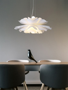 Lámpara de iluminación de candelabro de entrada para sala de estar, Material porcelánico blanco especial único de diseño moderno de estilo Simple - Product Image 4