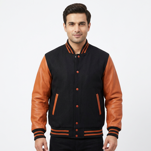 Best Quality 2025 Wholesale Letterman Jackets <b>Men</b> Wool Body Leather Sleeve Winter Varsity Jacket for sale - Product Image 1