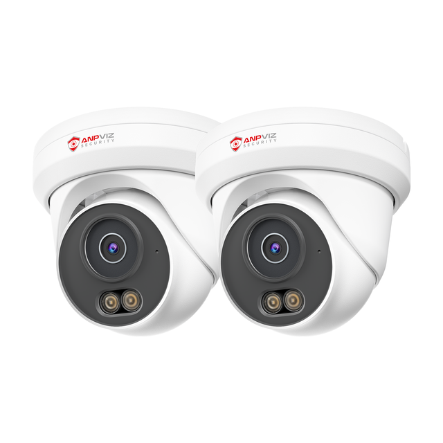 Anpviz 5MP IP Camera US Stock 2 PCS Security Turret POE Outdoor Camera Smart Human/Vehicle Detection WDR H.265+