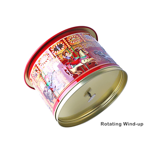 Boîte à musique rotative personnalisée <span class=keywords><strong>en</strong></span> métal, motif carrousel, pour bonbons et aliments, cadeau de Noël - Product Image 2