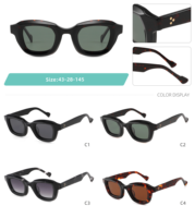 Vente en gros de lunettes de soleil personnalisées avec logo, lunettes de soleil de haute qualité fabriquées en Chine, monture noire, lunettes de soleil carrées en acétate de luxe