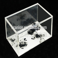 Boîte de rangement transparente en acrylique à 5 faces avec impression personnalisée et base imprimée
