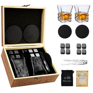 Ensemble de verres à whisky Maxfree, 2 verres, boîte en bois avec 8 pierres, ensemble de pierres à whisky en granit, plusieurs types de verres - Product Image 6