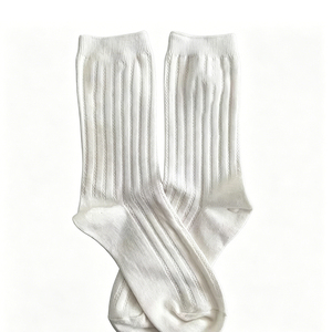 Calcetines de algodón absorbentes de sudor con bordado de la Imperadora Japonesa, de color liso y con tira acanalada, venta al por mayor de fábrica. - Product Image 1