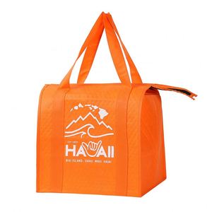 Recycled Grocery Food Delivery <b>Extra</b> <b>Large</b> Non Woven Insulated Tote Food Bag Sac Cooler Bag Catering Food Thermal Tote Bag - Product Image 4
