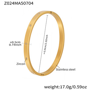 Brazalete de Acero Inoxidable Chapado en Oro de 18K Resistente al Deslustre para Mujer, Brazaletes de Moda Impermeables - Product Image 3