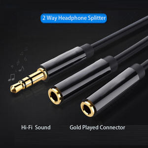 Divisor de auriculares estéreo doble divisor de auriculares de <span class=keywords><strong>2</strong></span> vías 3,5mm Y <span class=keywords><strong>Cable</strong></span> divisor de Audio para auriculares - Product Image 5