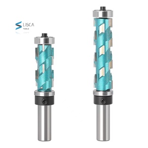 Vástago de 12mm y 1/2 ", al ras embellecedor, rodamiento superior en espiral de carburo sólido, broca de enrutador Cnc, broca de fresado de extremo de corte por compresión, fresado de madera frontal - Product Image 2