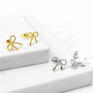 Korean Cute Trendy 18K Gold Plated Bow Stud <b>Earrings</b> for Women - Product Image 2
