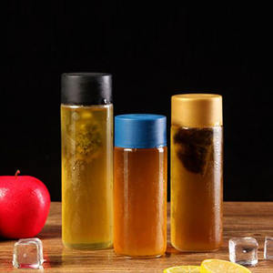 Bouteille en verre Oshow Cylindre 500ml/250ml style <span class=keywords><strong>Voss</strong></span> pour boissons, jus, verre à boire d'été, grand et fin, avec couvercle rond 800ml/750ml - Product Image 5