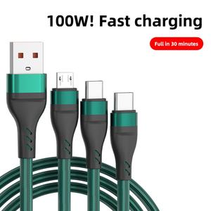 Cable de Carga Rápida 3 en 1 de 100W, Cable Universal de 6A y 1.2M con Conector Tipo-C USB para Teléfonos Móviles - Product Image 5