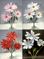 Rangkaian Bunga Daisy Kertas Realistis Buatan Khusus Skala Besar Perlengkapan Pernikahan Dekorasi Hari Valentine Lembut