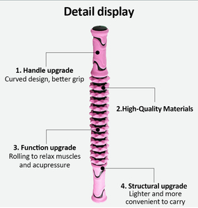 Rodillo de Masaje Portátil, Ligero, Ergonómico, con Múltiples Ruedas, para Estimular la Circulación Sanguínea, con Superficie Suave y Duradera - Product Image 2