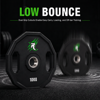 ROUSER Pelat Beban Pegangan 12 Sisi Heavy Duty 5KG 10KG 15KG 20KG 25KG untuk Latihan Kekuatan di Gym