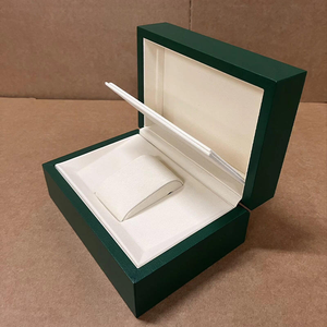 Green Rectangle <b>Watch</b> Box Leatherette Snap Closure Protective Faux Leather Inner <b>Case</b> - Product Image 2