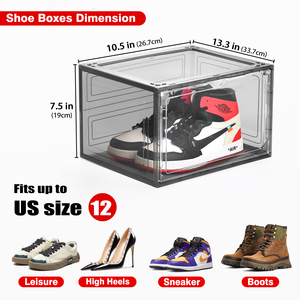 Boîte à chaussures en plastique transparente en <span class=keywords><strong>acrylique</strong></span>, empilable, avec porte magnétique, de haute qualité, pour baskets, boîte en plastique pliable - Product Image 6