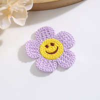 Patchs en tissu tricoté 3D brodés de fleurs de style coréen pour chaussures, chapeaux, accessoires, garnitures de vêtements et coques de téléphone