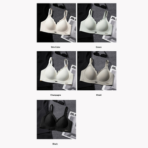 Custom logo Eraser Wire Free Push up Lightweight Jelly Strip Mesh Cut Out Deep V Neck Soft Traceless for Women <strong>Bra</strong> - Product Image 5