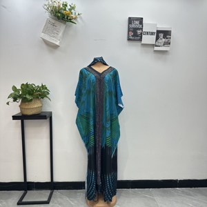 Nouvelle Robe Longue Ample <span class=keywords><strong>Femme</strong></span> <span class=keywords><strong>Africaine</strong></span> Grande Taille à Imprimé Ethnique et Strass pour Soirée – Collection Été - Product Image 5