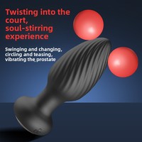 Vibrateur anal rotatif à télécommande, en silicone, pour massage de la prostate, jouet sexuel pour hommes.