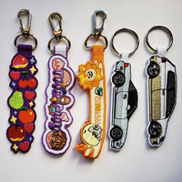 Porte-clés brodé double face personnalisé, broderie informatique, étiquette de clé personnalisée, merchandising anime Kpop pour fans, accessoires de sac