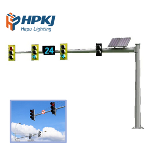 Tiang Lampu Lalu Lintas Jalan Baja Galvanis Celup Panas Lampu Sinyal Lalu Lintas LED Luar Ruangan - Product Image 2