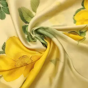 2023 hot sale Textile Printed Custom Floral Designs Silky Satin Chiffon Fabric for Women Clothes