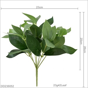Plantes artificielles en faux toucher, feuilles porte-bonheur, bonsaï, plante murale artificielle pour la décoration de jardin - Product Image 2