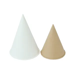 Wholesale Eco Friendly White Brown 6OZ Disposable Office Airport Water Paper Cone Shaped Cups