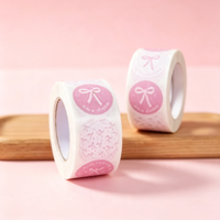 Étiquettes autocollantes rondes en vinyle durables pour l'emballage de cadeaux et les loisirs créatifs, personnalisables avec impression couleur